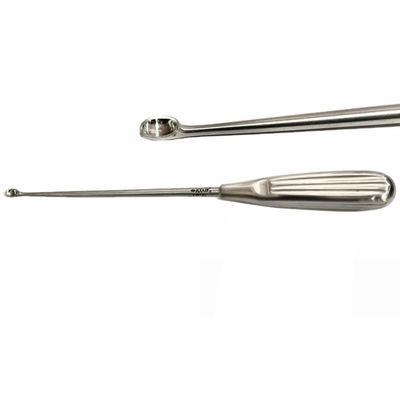 ADDLER Dental Spratt Brun Bone Curette used to scrape hard tissues from bone surfaces to expose narrow surgical sites.