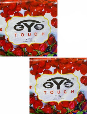 EYE TOUCH Jasmin 2 Ply Soft Tissue Napkins for Dining Table - 50 Pulls | Soft And Highly Absorbent | 100% Natural Virgin Facial Tissue Paper - 50 Sheets Each Pack, 45 x 45 cm