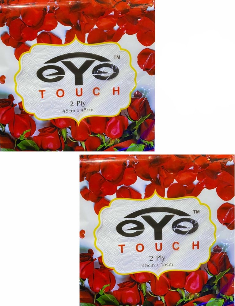 EYE TOUCH Jasmin 2 Ply Soft Tissue Napkins for Dining Table - 50 Pulls | Soft And Highly Absorbent | 100% Natural Virgin Facial Tissue Paper - 50 Sheets Each Pack, 45 x 45 cm