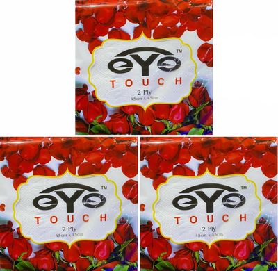 EYE TOUCH Jasmin 2 Ply Soft Tissue Napkins for Dining Table - Pack of 2, 100 Pulls | Soft And Highly Absorbent | 100% Natural Virgin Facial Tissue Paper - 50 Sheets Each Pack, 45 x 45 cm