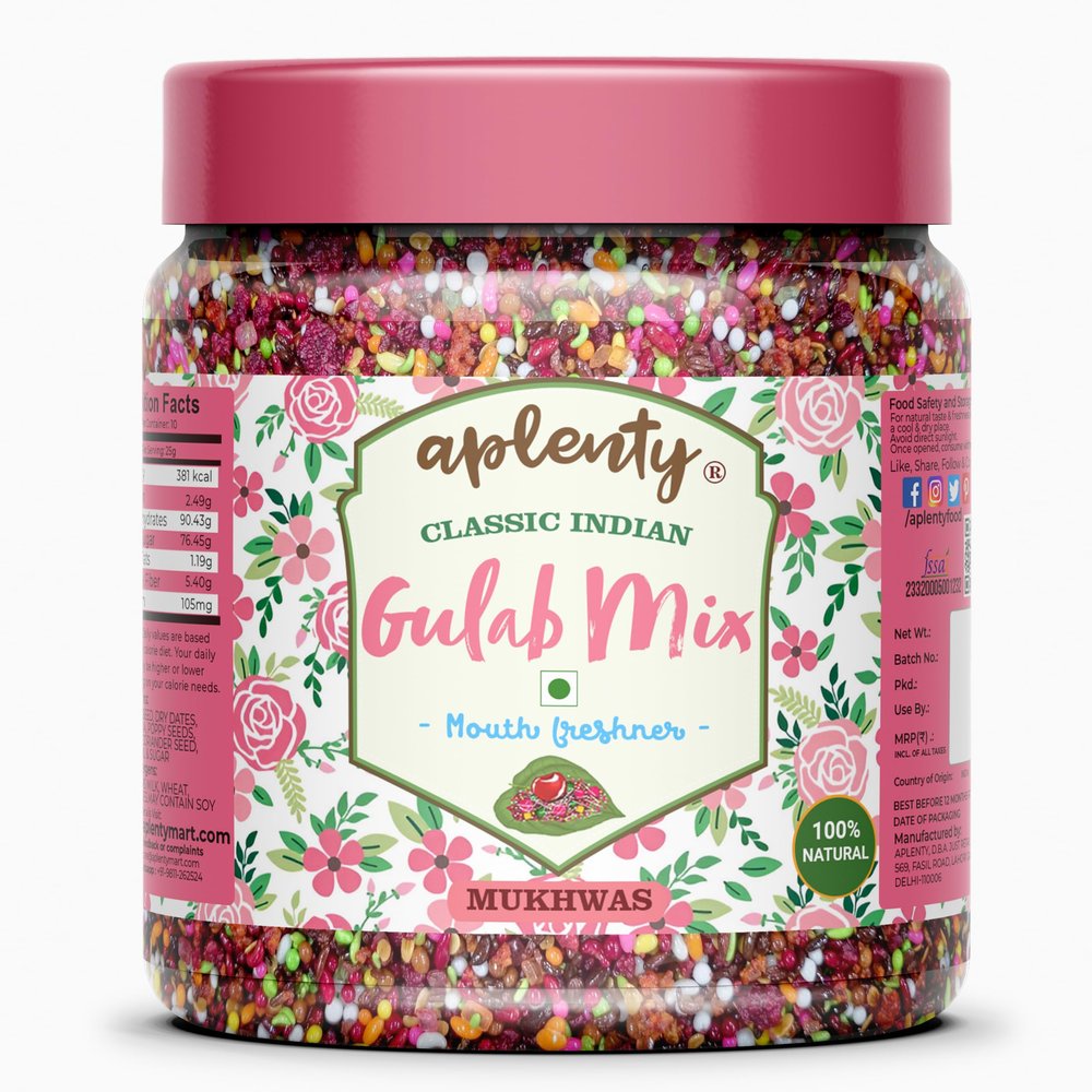Aplenty Shahi Gulab Mukhwas | Colorful Traditional Mouth Freshener | Pink Fennel Seed Mukhawas | Gulaab Sounf/Sonf After Meal For Fresh Breath (200g)