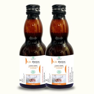 Bobellon Liv Detox Syrup, Ayurvedic Liver Tonic with Cleanse Formula, 200ml (Pack of 2)