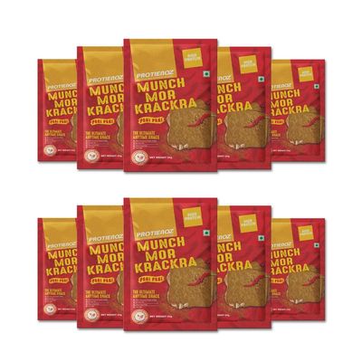Protienoz Munch Mor Krackra Peri Peri Khakhra | Whole Wheat | High Fiber | Low Fat | Vegan | 1025g