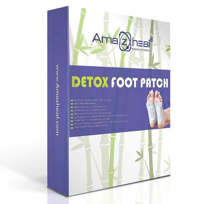 Amazheal Foot Patches for Stress Release, Remove Toxins, Premium Organic Adhesive Patch For Men And Women (1 BOX = 20 Patches For 10 Day) (White, Pack Of 5)