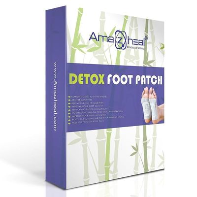 Amazheal Foot Patches for Stress Release, Remove Toxins, Premium Organic Adhesive Patch For Men And Women (1 BOX = 20 Patches For 10 Day) (White, Pack Of 2)