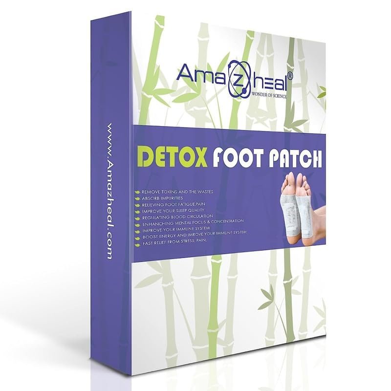 Amazheal Foot Patches for Stress Release, Remove Toxins, Premium Organic Adhesive Patch For Men And Women (1 BOX = 20 Patches For 10 Day) (White, Pack Of 2)