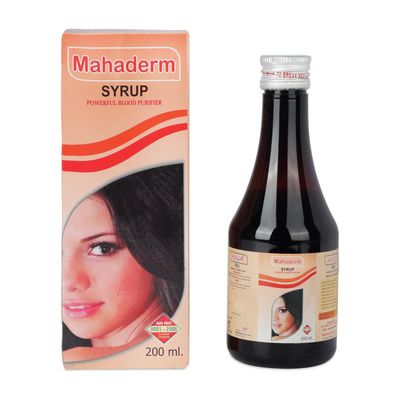 Maseeha Mahaderm Syrup Ayurvedic Blood Purifier-Natural Detoxifier for Clear Skin, Healthy Liver & Improved Digestion -Promotes Overall Wellness (200ml) (Pack Of 01)