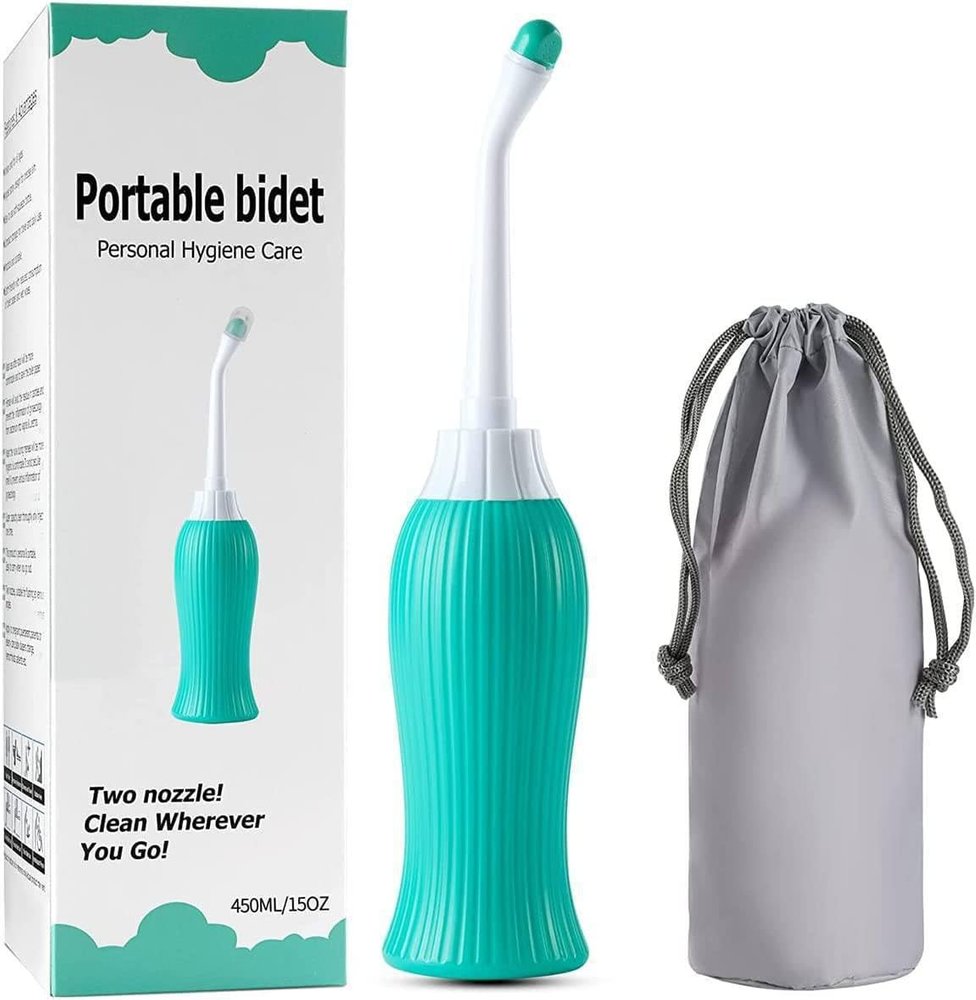 SEKOY 500ML Plastic Retractable Handheld Bidet Portable of Antislip, Bidet Angled Nozzle Spray with Travel Bag