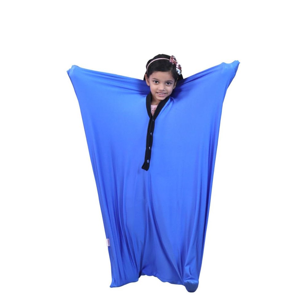 abley's Sensory Body Sock Full-Body Wrap to Relieve Stress, Stretchy, Breathable Cozy Sensory Sack for Boys, Girls, Stretchy Therapeutic Compression Suit for Children, Nylon-Spandex, Blue, Medium