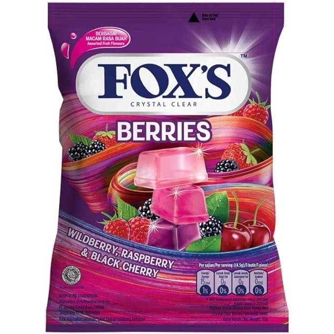Crystal Clear Berries Hard Candy, Wild Berry Raspberry & Black Cherry Flavour, 3 Pack