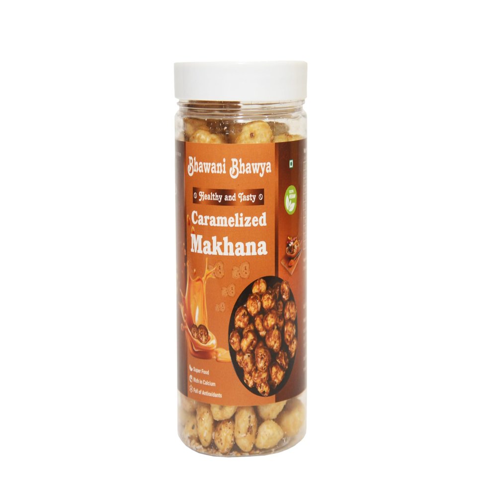 Bhawani Bhawya Roasted & Flavoured Caramelized Makhana (pack of 1,80gm) Delicious Meets Nutritious | Gluten-Free| Superfood | Nutrient Rich|Trans-Fat Free