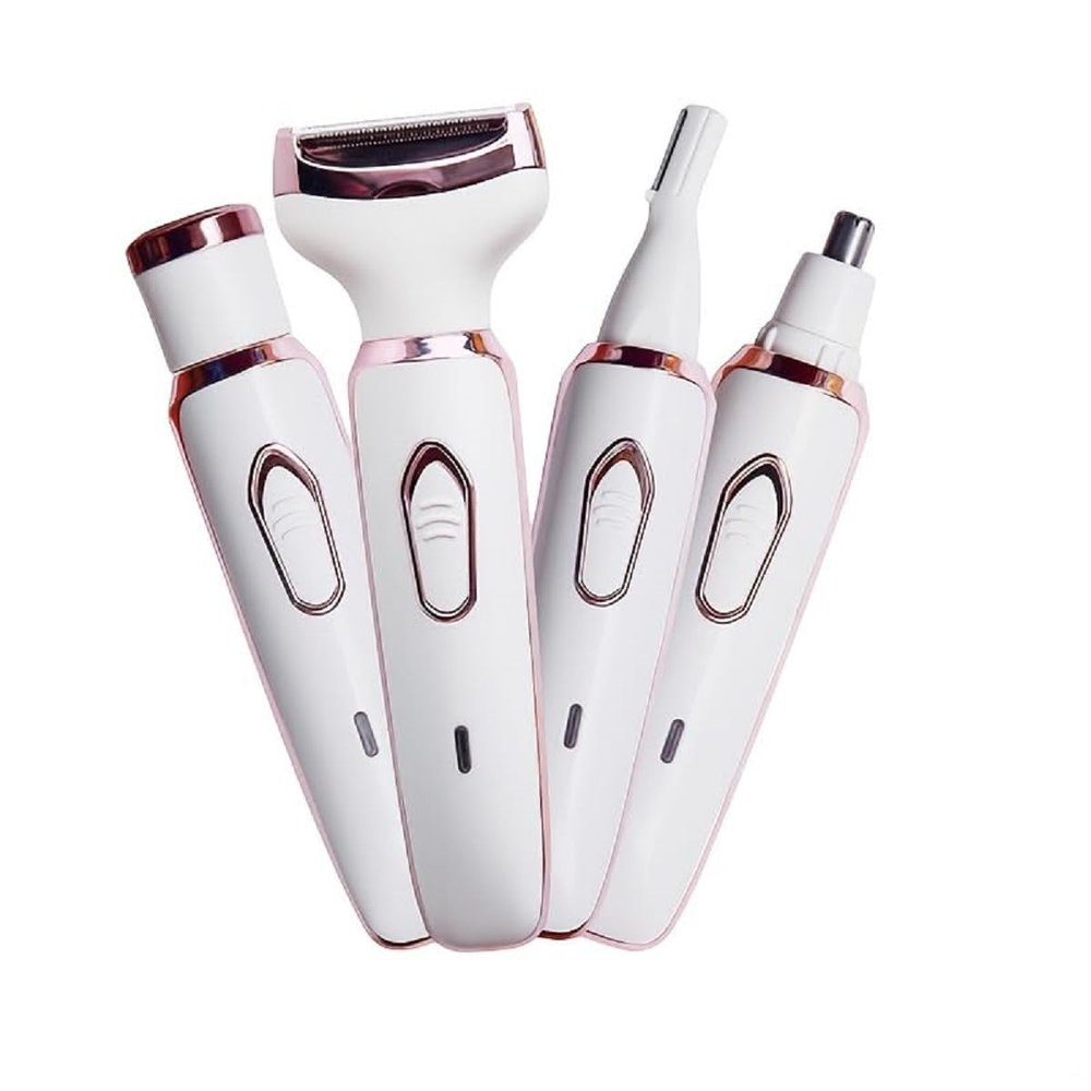 4-in-1 Painless Hair Remover for Women: Rechargeable Facial Hair Trimmer, Eyebrow, Bikini, & Body Hair Removal Machine | Ladies Trimmer for Private Part, Upper Lip, & Underarm