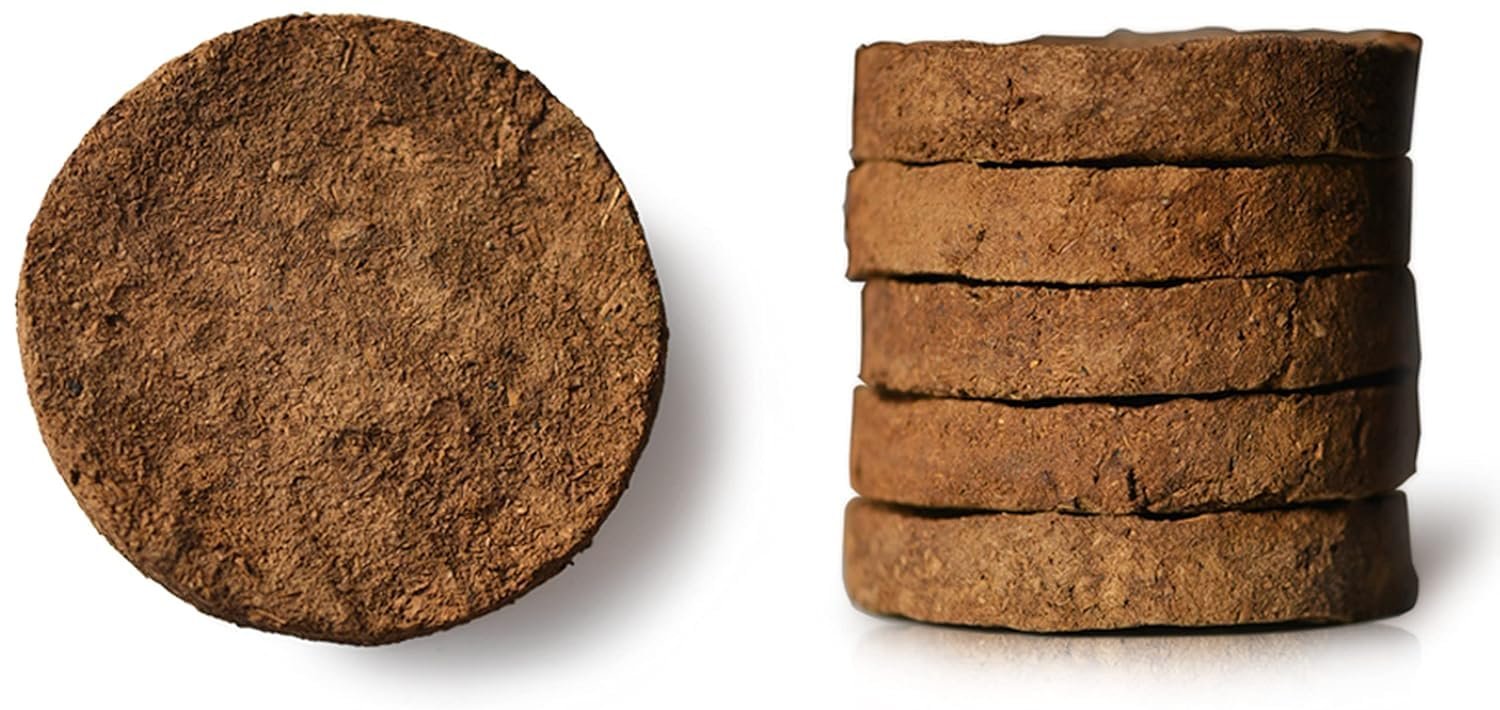 100% Natural desi Handmade Cow Dung Cake Kande Sun-Dried Organic Moisture-Free Ideal for for havan Pooja Religious Purpose (1 kg)