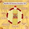 POSTMAN Cold Pressed Filtered Groundnut Oil Pack of 3 (1 L x 3) (Singdana Tel) | Unrefined view 3