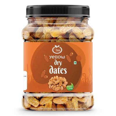 VEXA NATURALS Dry Dates Yellow/Sukha Khajoor | Premium Kharak | Dry Fruits | Fresh & Natural Pila Khajoor | Nutritious Snack, Rich In Protein & Vitamins (250gm)