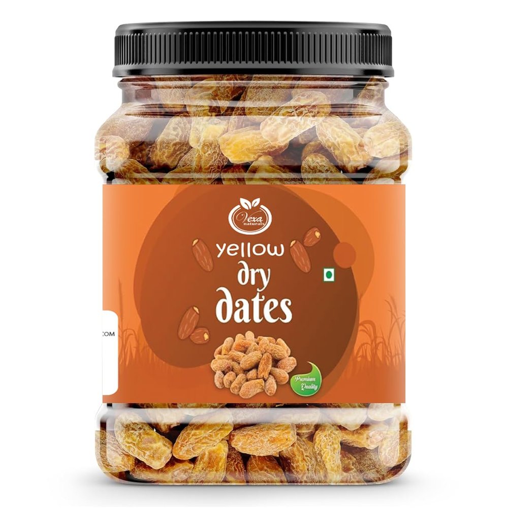VEXA NATURALS Dry Dates Yellow/Sukha Khajoor | Premium Kharak | Dry Fruits | Fresh & Natural Pila Khajoor | Nutritious Snack, Rich In Protein & Vitamins (250gm)
