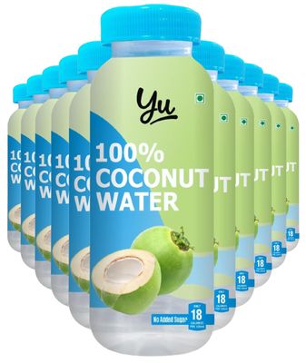 Yu - 100% Natural Coconut Water - Pack of 12 - Zero Preservatives - No Added Sugar (200 ml x 12 bottles)