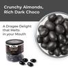 Dark Choco Almond Dragees 142g (5oz) Jar | Crunchy Chocolate Coated Almond Balls | Premium Choco Bites & Chocolate Balls Candy Delicious Snack & Gift Jar Pack view 3