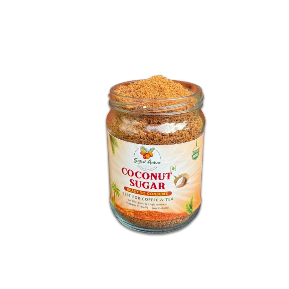 SATVIK AAHAR Pollachi Coconut Sugar |Coconut Palm Sugar Sweetener | Unprocessed and Unrefined Plant Based Coconut Sugar for Coffee & Tea- 500GM | Coconut Palm Sugar for Diabetics