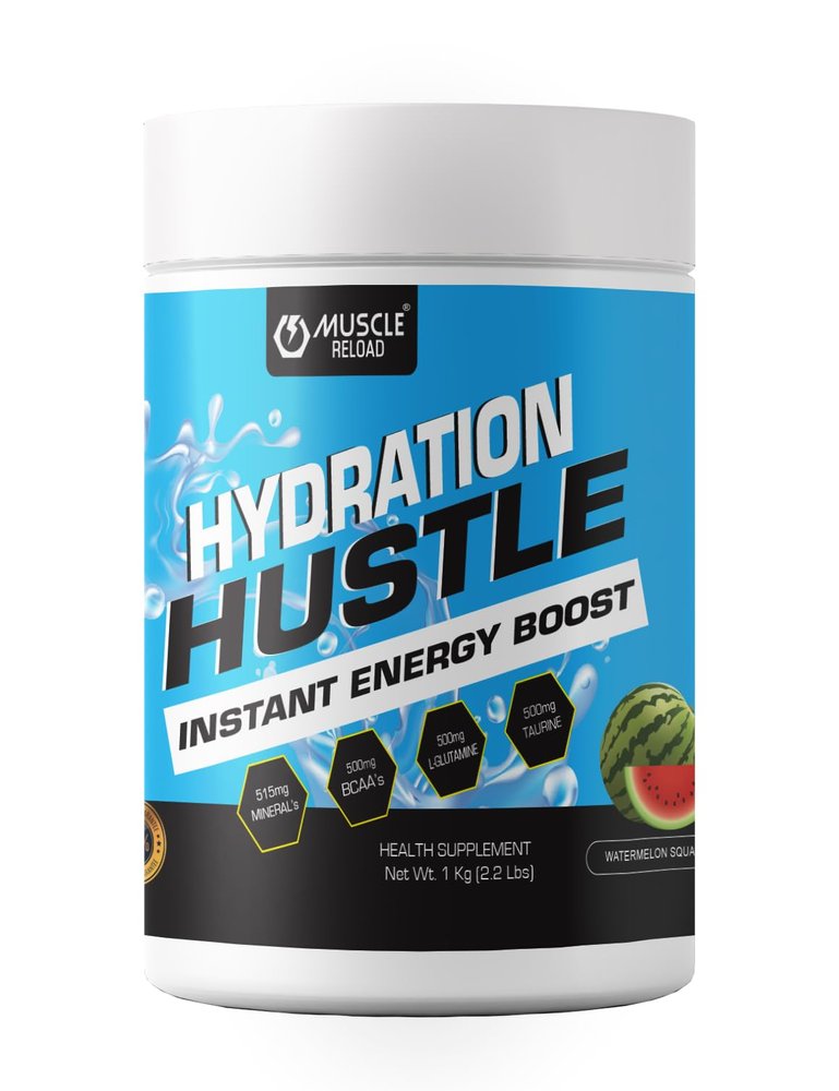 MRN Extreme Energy Hydration Hustle Instant Energy Drink Powder 1kg | With BCAA, Electrolytes, L-Glutamine, Taurine Rehydration & Performance Booster (Watermelon)