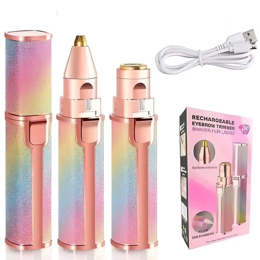 Elecsera Portable 2 In 1 Blawless Eyebrow Remover for women Face, Lips, Nose Hair Trimmer