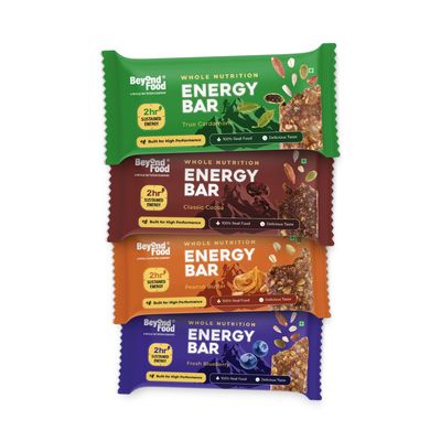 Beyond Food Assorted Energy Bars (Pack of 6) | High Protein, Sugar-Free Snack | Oats, Nuts & Seeds | Healthy Energy Boost | Natural Ingredients & No Preservatives | On-the-Go Pre & Post-Workout Snack