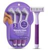 Azah Disposable Body Razor for Women [Pack of 3] | Hair Removal Machine for Arms, Underarms, Legs & Bikini Area | Quick & Painless Razor with Rubber Grip & 3 Precision Blades view 1