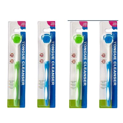 Aparonz Tongue Brush, Tongue Scraper, Tongue Cleaner Helps Fight Bad Breath, Professional Tongue Brush for Freshing Breath, 4 Tongue Scrapers - Colors May Vary (PACK Of 4)
