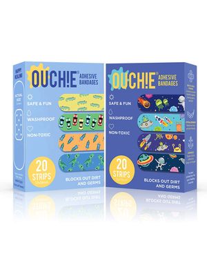 Aya Papaya Ouchie Non-Toxic Printed Bandages Combo Pack Of 2 - Blue & Space Blue