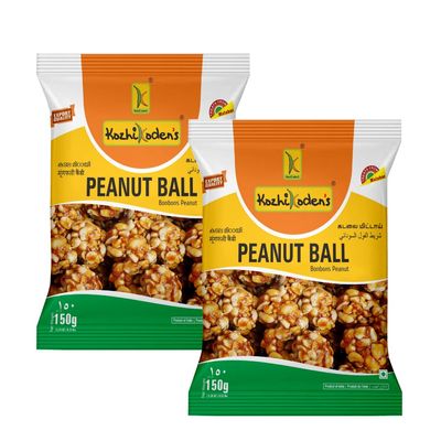 Kozhikodens Peanut Chikki Balls | Crunchy Jaggery & Peanut Sweet | Traditional Indian Snack | High Protein Energy Bites | No Preservatives 300g Pack Of 2