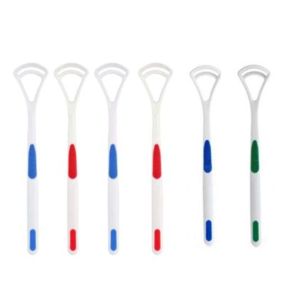 Aparonz Oral Tongue Cleaner Scraper, 6 pcs (3 set x2) (color & design may vary)