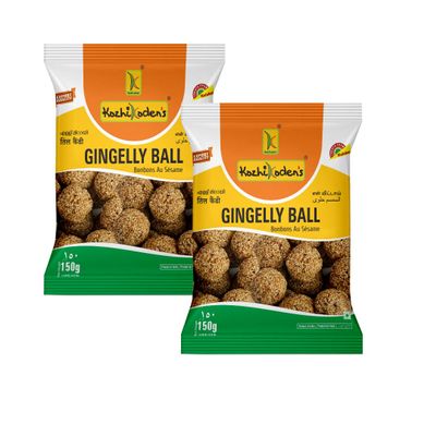 Kozhikodens Sesame Chikki Balls | Traditional Jaggery & Sesame Sweet | Healthy Crunchy Snack | No Preservatives 300g, Pack of 2
