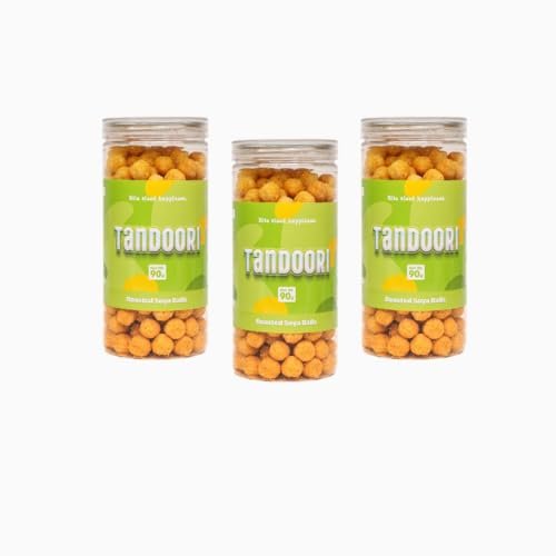 CRACK A NUT Roasted Soya Balls | Tandoori Flavor Snakes | Healthy Snacks | Millet Snack | 100% Veg | Gluten Free | No added Sugar | No Trans-Fat (90 Gram) (Soya Tandoori) (Pack of 3)
