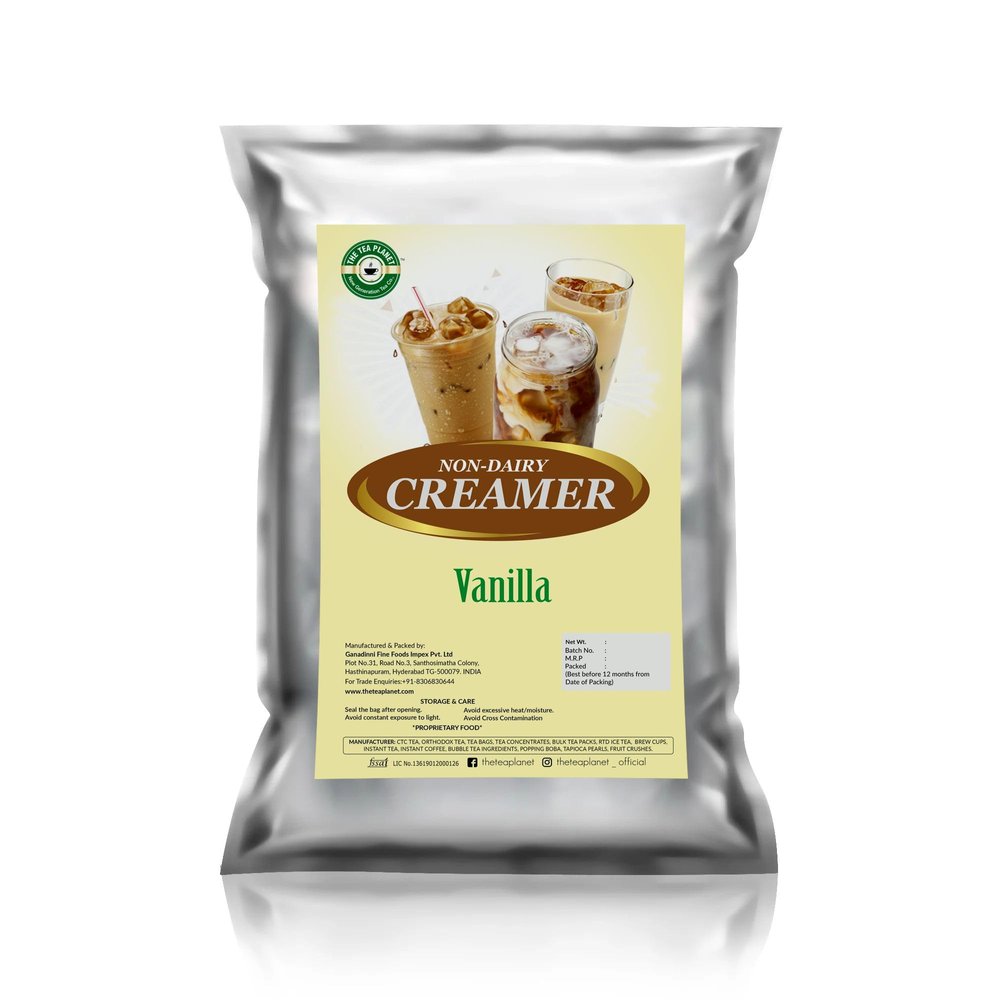 Tea Planet Creamer NDC  Vanilla Flavor | Rich, Creamy, and Dairy-Free Powder for Beverages, Desserts, and More | Non-GMO, Quick & Easy Preparation, (1000GMS, Vanilla)