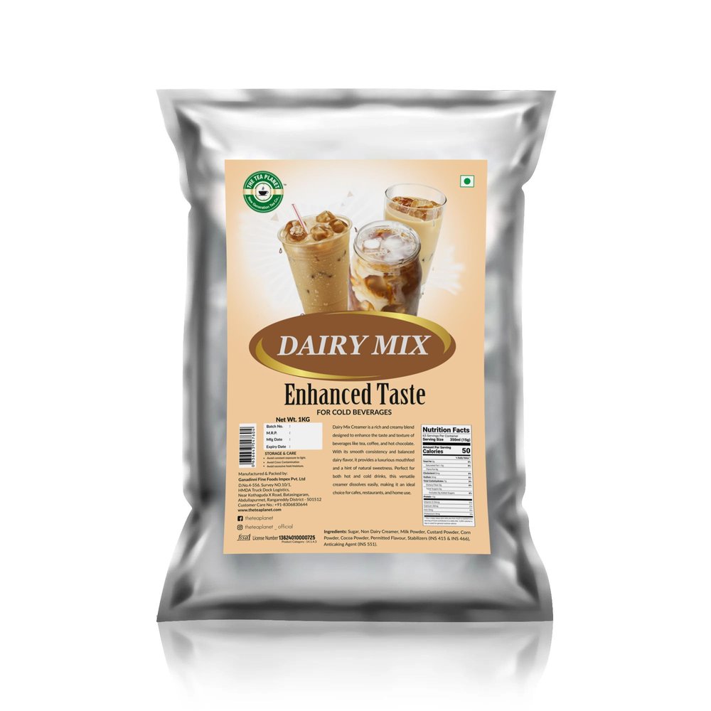 Tea Planet Creamer  Dairy Mix-Enhanced Taste | Rich, Creamy & Flavorful Powder for Teas, Coffees, Desserts & More | Non-GMO, Quick & Easy Mixing,(1000GMS, Dairy Mix)