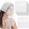 Disposable Makeup Protector Hood Disposable Non Woven Makeup Face Cover Clothing Protector Breathable Cosmetic Mask for Women Girl Dressing Wedding Travel Supply Pack of 50 view 1