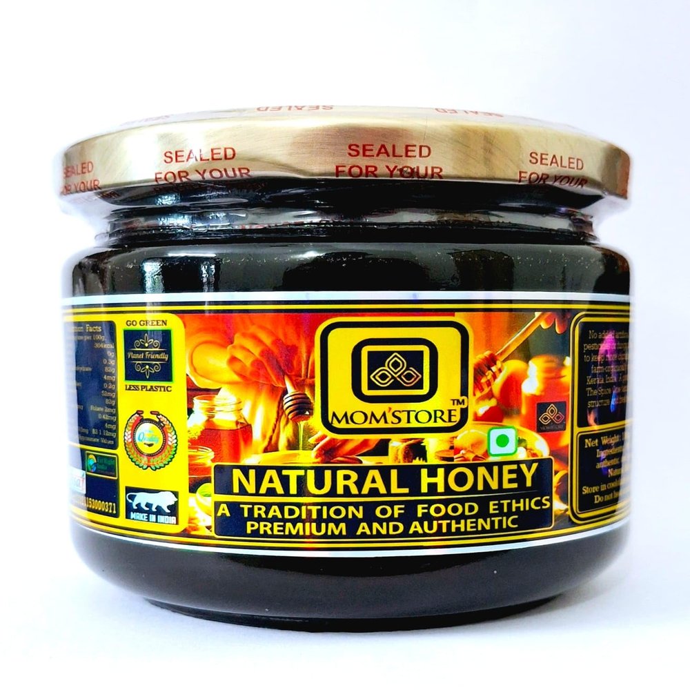 MOM'STORE Natural Organic Honey 400g | 100% Pure, Raw & Unprocessed | Premium Farm-Fresh Nectar from Kerala | Glass Bottle Pack | No Added Sugar or Preservatives | Rich in Antioxidants & Nutrients