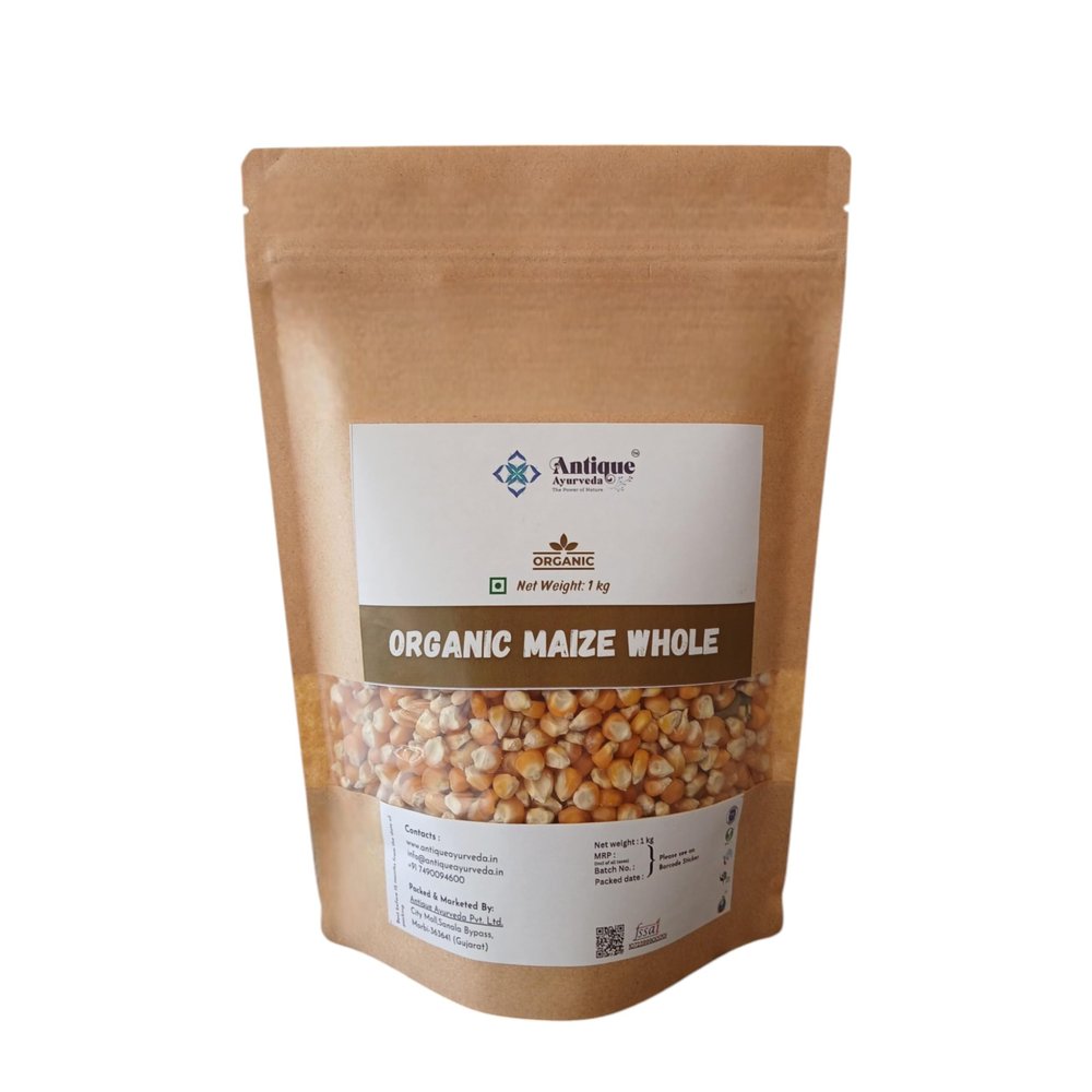 ANTIQUE AYURVEDA Organic Maize (Makki)  Whole and Naturally Grown Corn, Ideal for Preparing Traditional Dishes Like Makki Roti (1kg)
