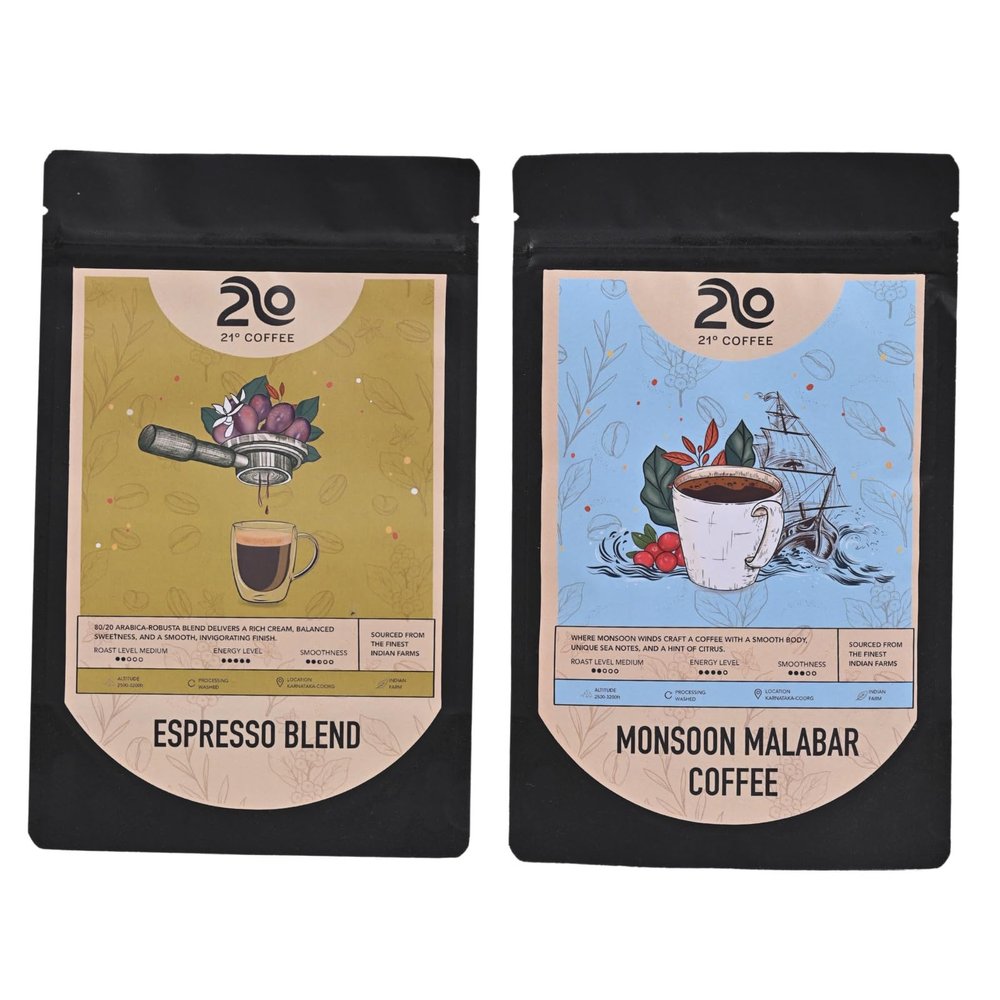 21 Coffee Espresso + Monsoon Coffee | 250gm each