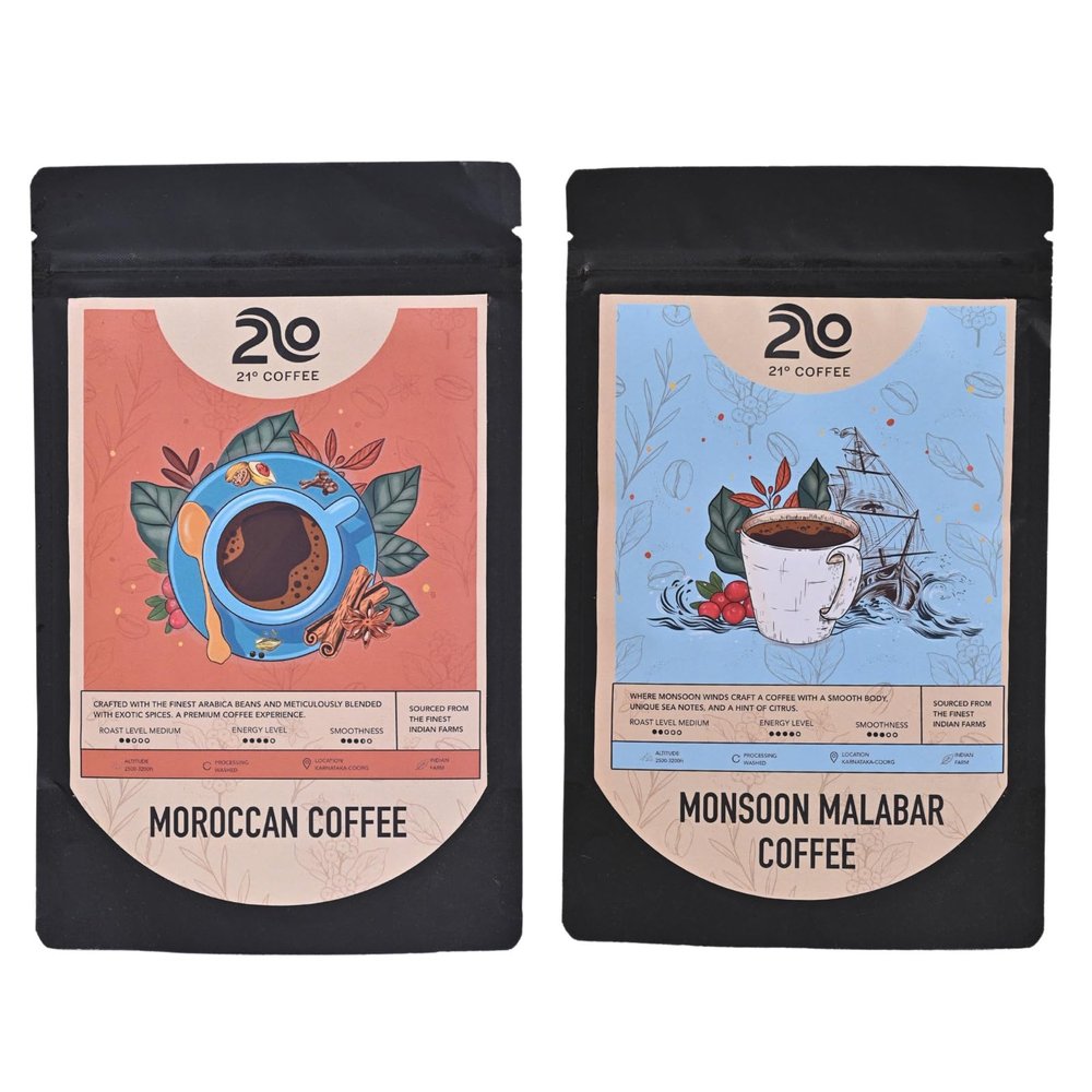 21 Degree Coffee Moroccan + Monsoon Coffee | 250gm each