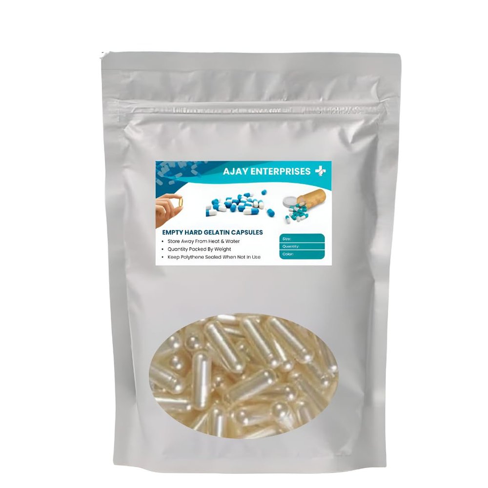 AJAY ENTERPRISES Empty Gelatin Capsules, SIZE 0 (500 MG) (Pack of 5000) (SILVER, SIZE 0 (500 MG))