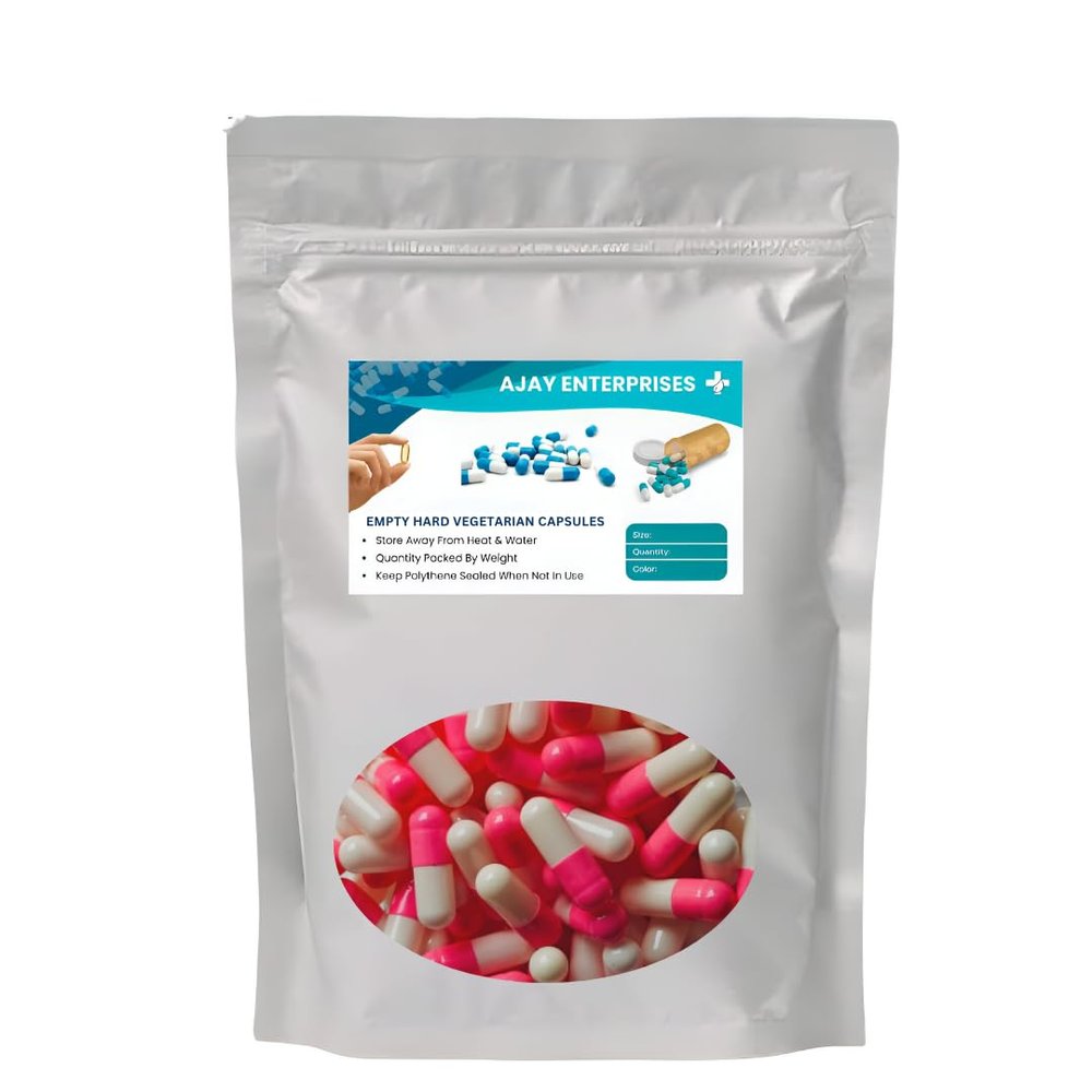 AJAY ENTERPRISES Empty Gelatin Capsules(Pack of 5000) (PINK WHITE, SIZE 0 (500 MG))