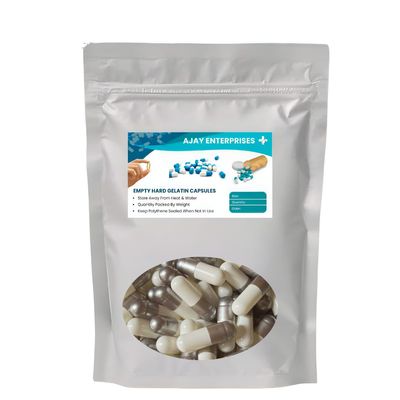 AJAY ENTERPRISES Empty Gelatin Capsules SIZE 0 (500 MG) (Pack of 5000) (SILVER WHITE, SIZE 0 (500 MG))