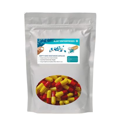 AJAY ENTERPRISES Empty Vegetarian Capsules SIZE 0 (500 MG) (Pack of 5000) (RED YELLOW, SIZE 0 (500 MG))
