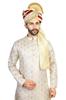 PRIYAKANT SAFAWALA Men's Traditional Wedding Collection Dupion Handcrafted Safa (Pheta/Pagdi/Turban) For Wedding And Engagement Use It [Maroon - Fown, Free - Size, Adjustable System] view 1