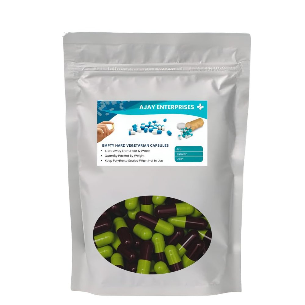 AJAY ENTERPRISES Empty Gelatin Capsules(Pack of 5000) (GREEN MAROON, SIZE 0 (500 MG))