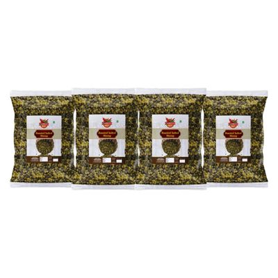 CHANGEZI'S bawarchi khana - Holi Festive Selection green moong - Roasted Green Moong Whole Sprouted Maash Green Bean Munggo Namkeen Snack | Rich in Protein -900g*4Pack With Free Holi water balloons