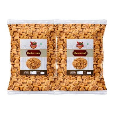 CHANGEZI'S bawarchi khana Holi Festive Selection bhakarwadisnacks - mini bhakarwadi - Marathi Namkeen - Button Bhakarwadi with Free Holi water balloons-350g*2Pack