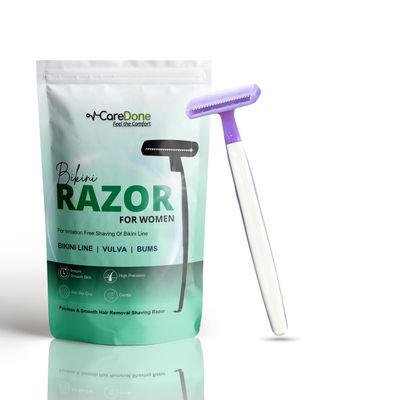 CareDone Bikini Sensitive Hair Removal, 1Pcs Women Razors |Intimate care| Derm Tested|No irritation. (1)
