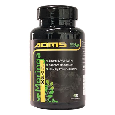 ADMS Organic Moringa Tablets | 1000mg Moringa Leaves Extract for Immunity, Digestion & Energy | 60 Veg Capsules
